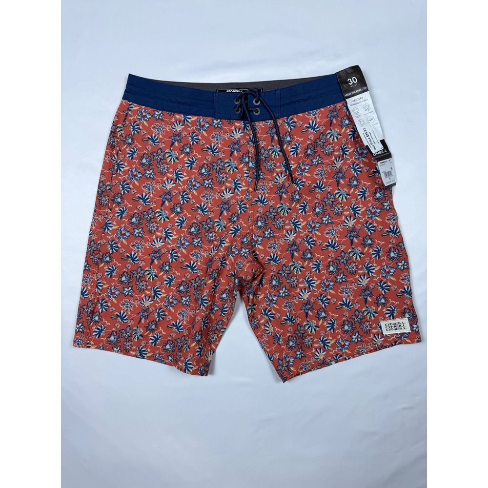 ONeill‎ Mens Cruzers Floral Board Shorts 30 Hyperfreak Stretch SP4106016D Coral